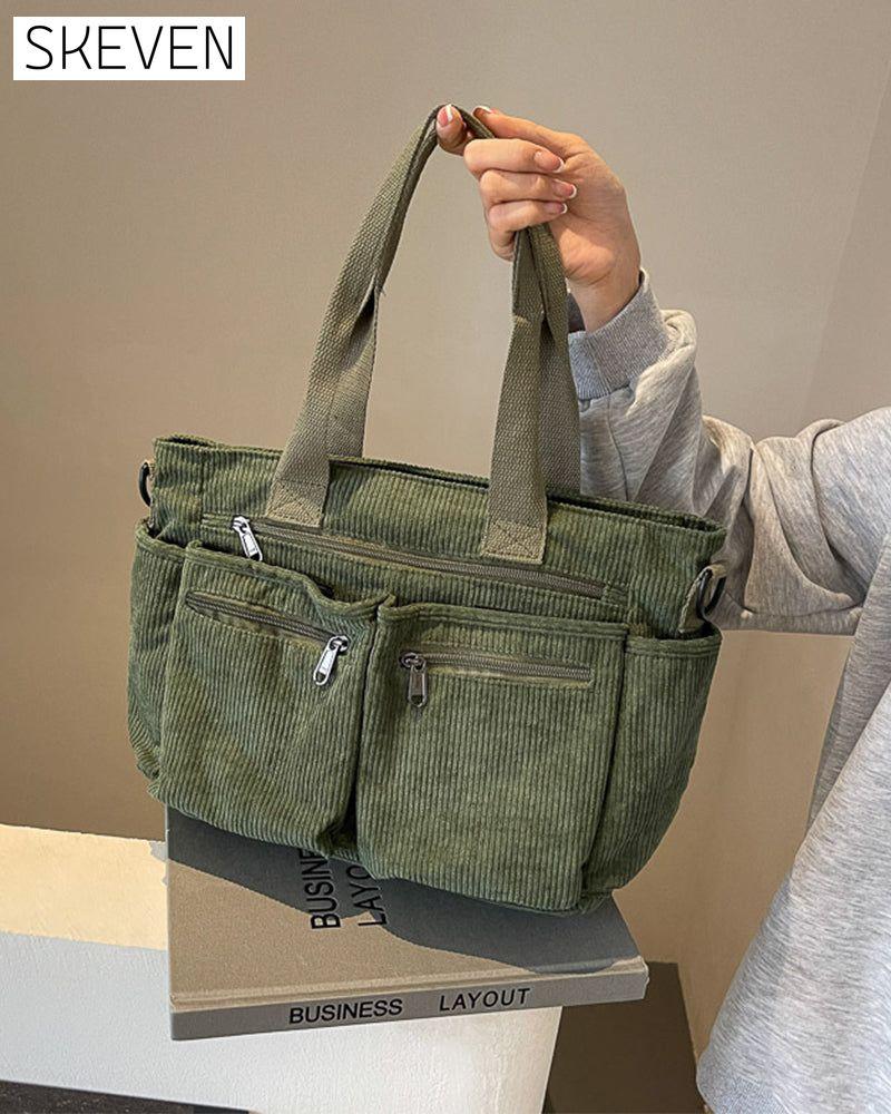 Cordtasche in Unifarbe