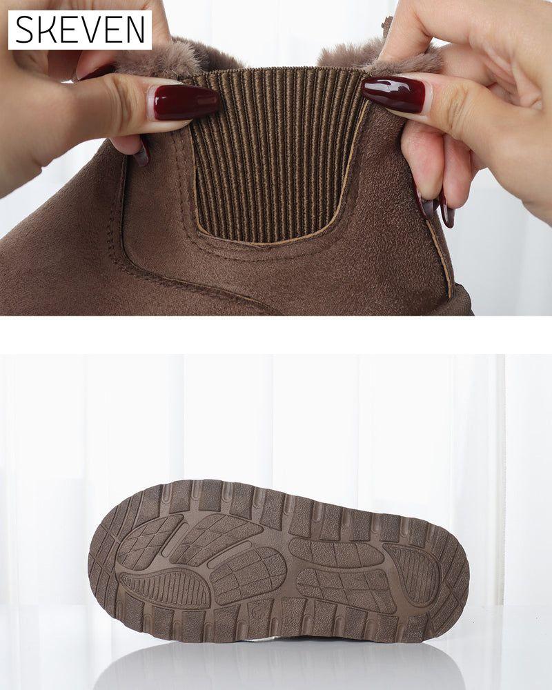 Thick-soled solid color snow boots