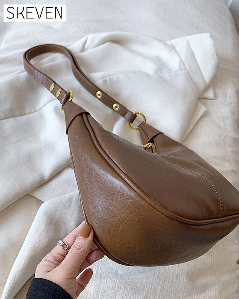 Achseltasche aus gewachstem Leder 