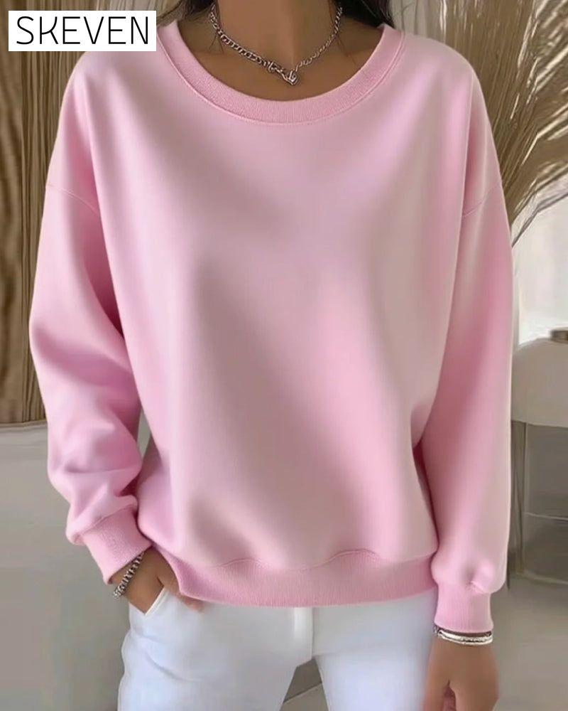 Casual Solid Color Sweatshirt