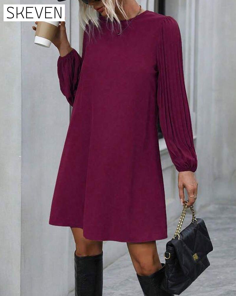 Elegant solid color dress