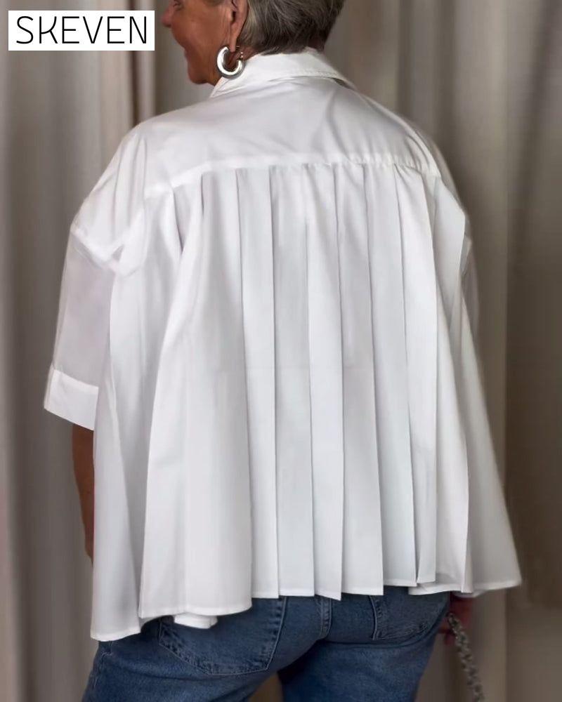 Kurzärmelige, geraffte Bluse