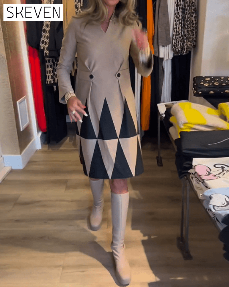Elegant Geometric Print Dress