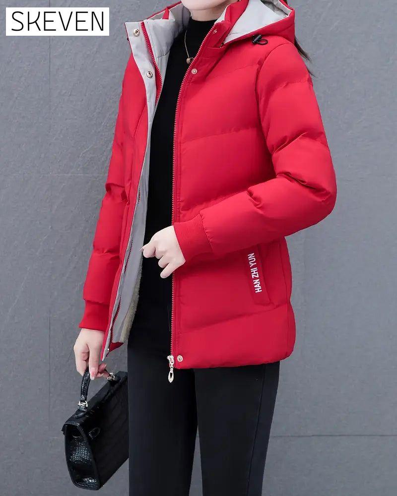 Casual Solid Color Warm Hooded Jacket