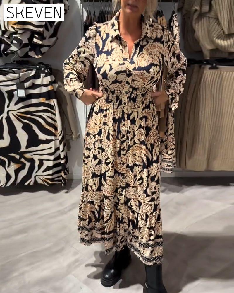Robe à revers imprimé
