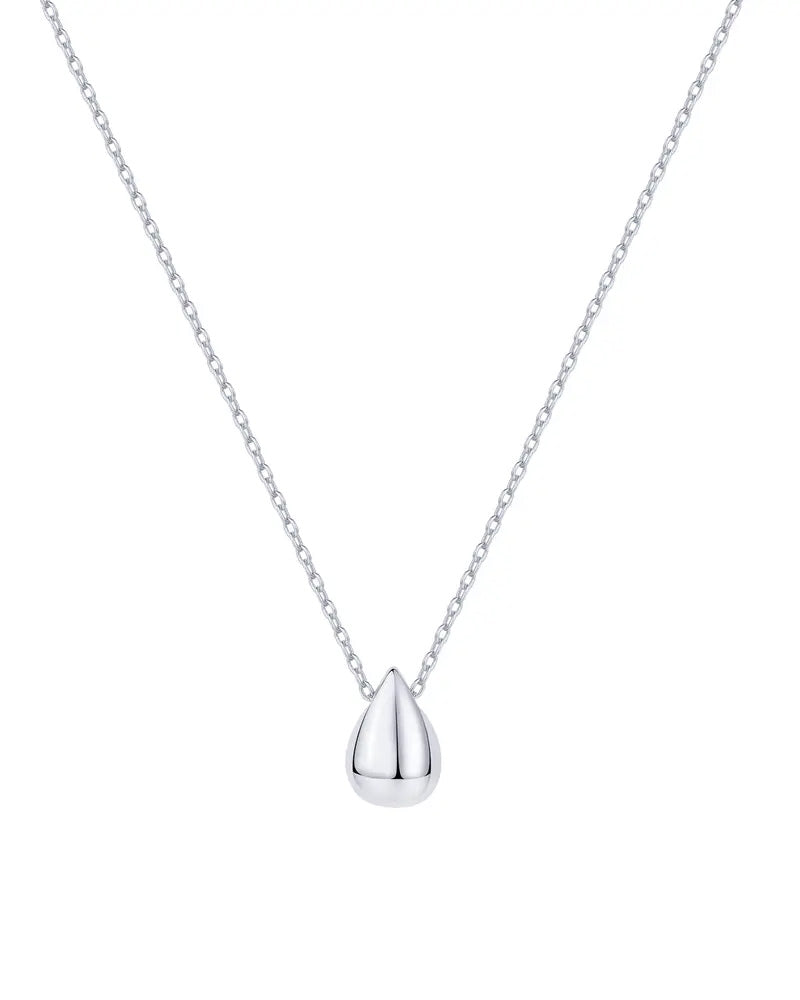 14K Gold Plated Women's Teardrop Pendant Necklace with Adjustable Chain