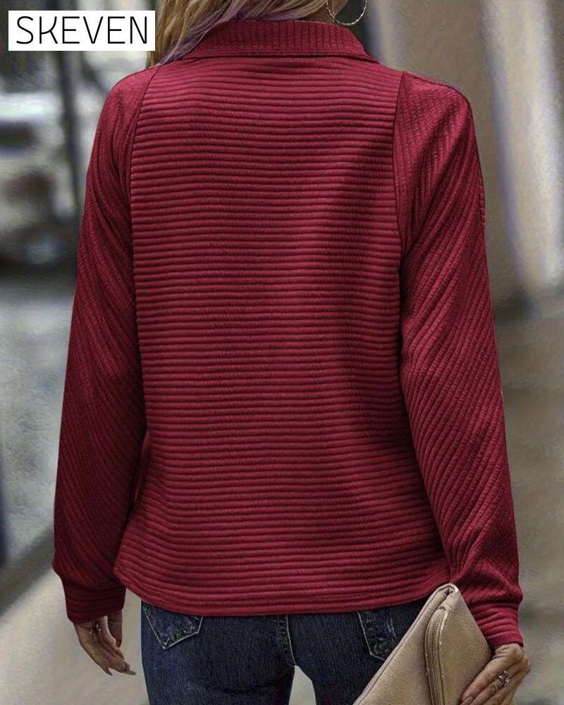 Einfarbiger Kapuzenpullover mit Reißverschluss