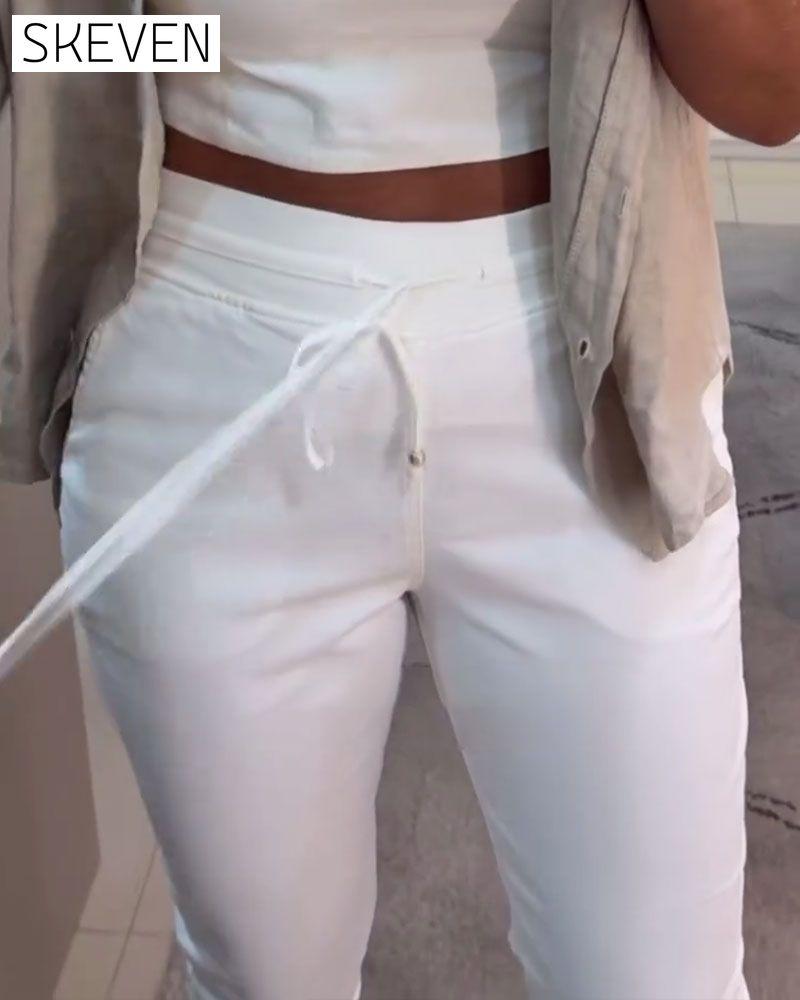 Drawstring Casual Pencil Pants