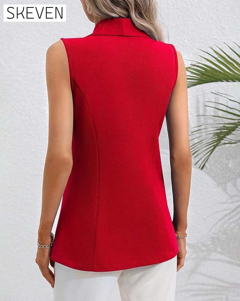 Ärmelloser Cardigan mit einem Knopf