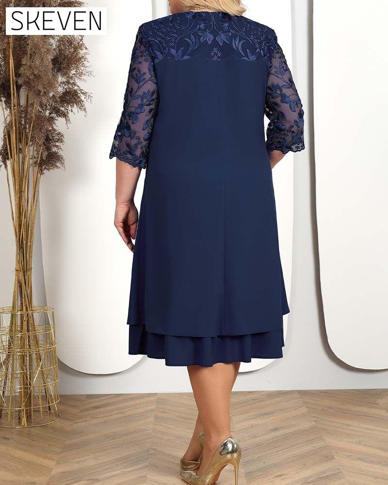 Casual Loose Embroidered Chiffon Dress