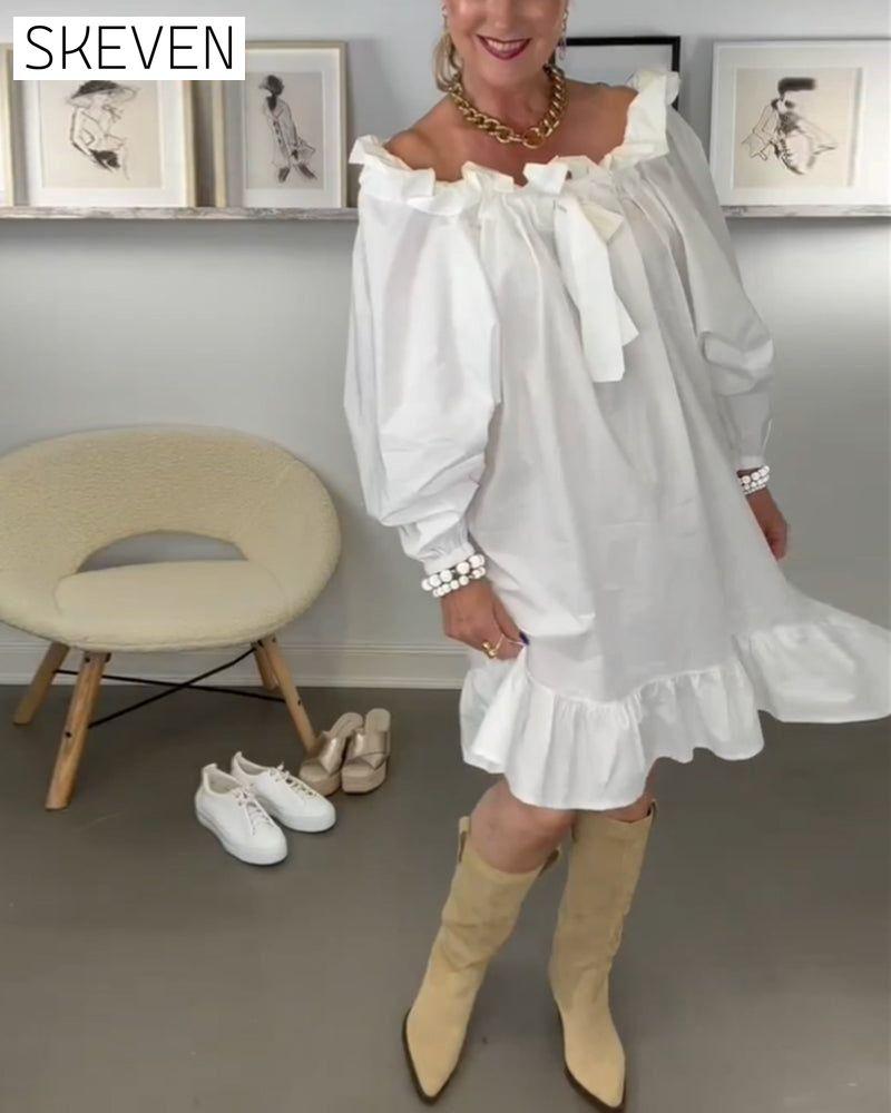 One Shoulder Solid Color Dress casual dresses spring summer