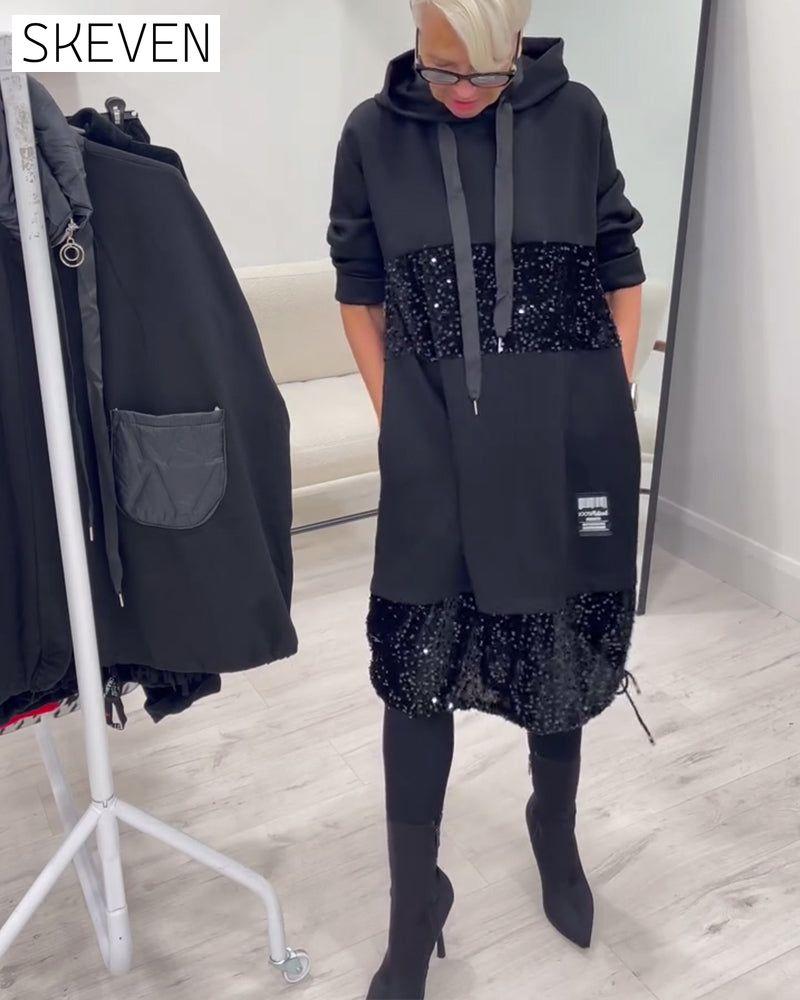 Hooded Fashion Patchwork Dress