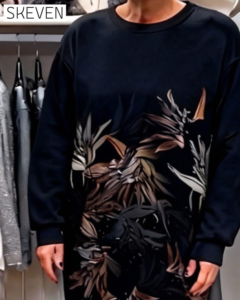Robe sweat-shirt à capuche imprimée