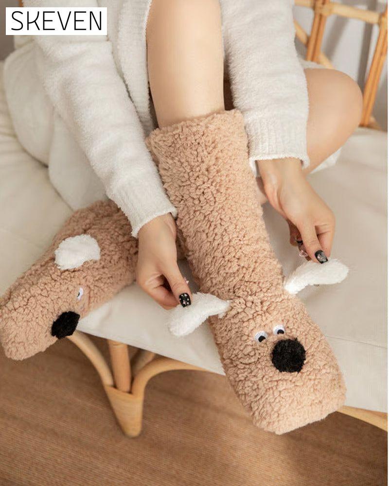 Cute Plush Dog Socks