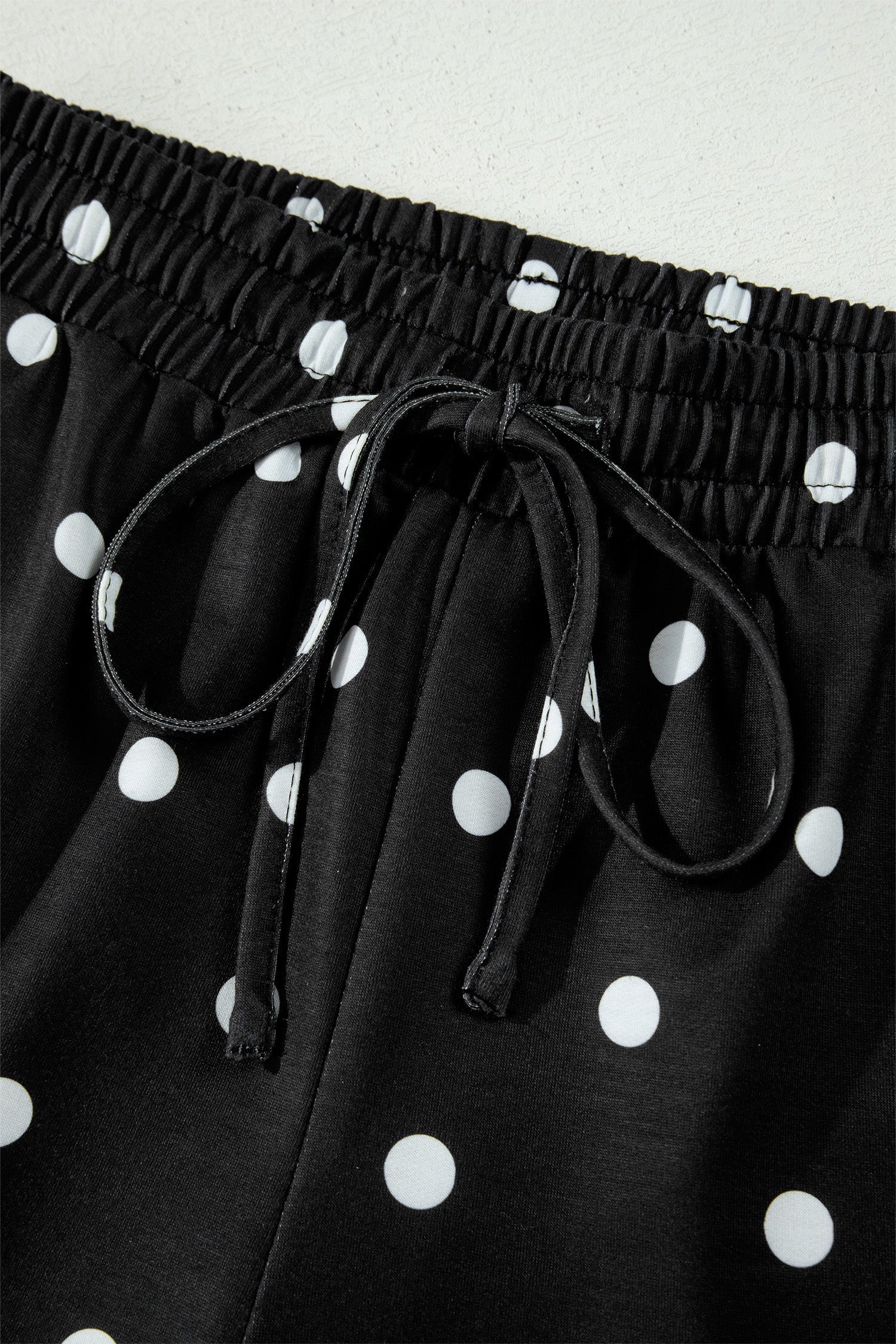 Polka Dot Loose Tee & Drawstring Shorts Set