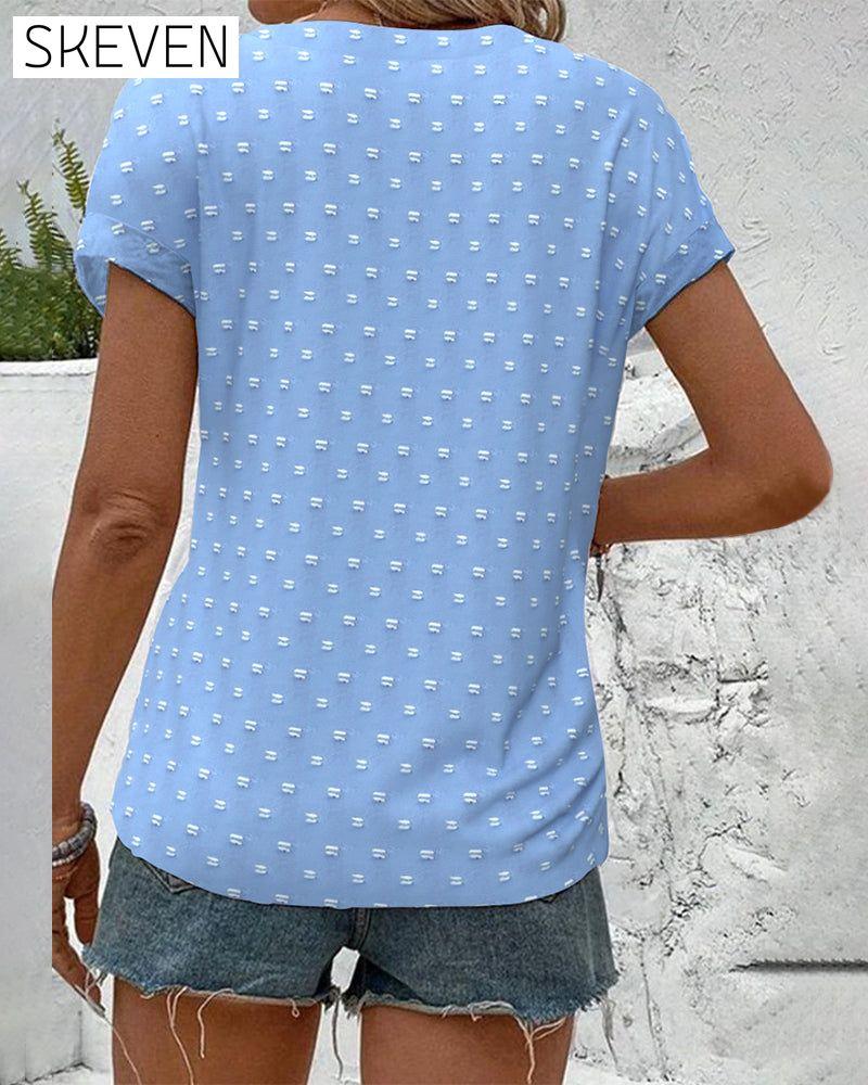 Blue Drop Shoulder Blouse