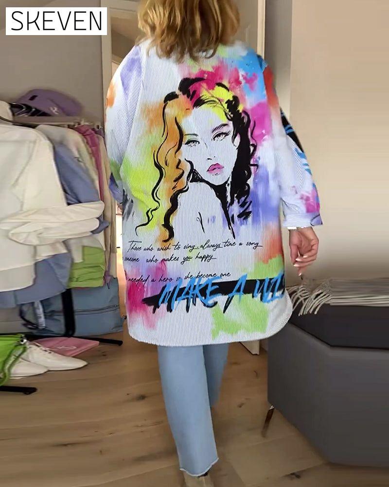 Langarmshirt mit Porträtdruck