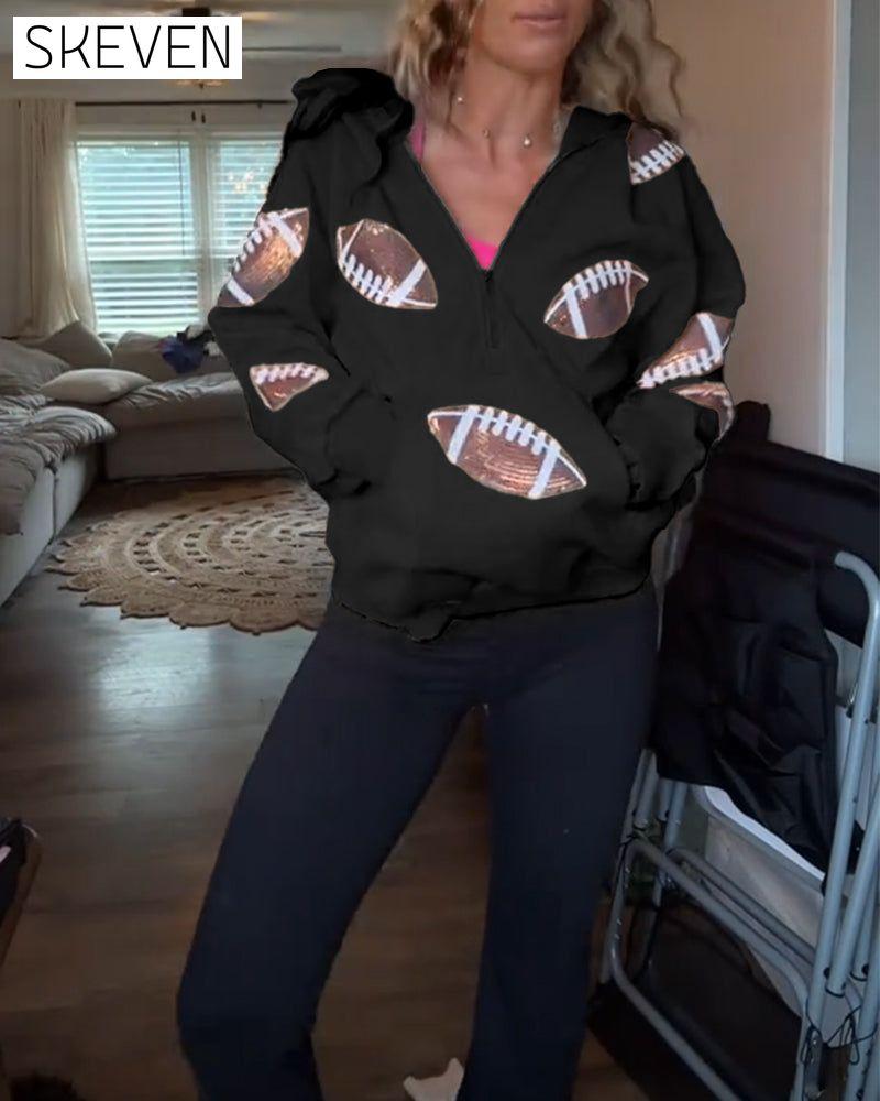 Rugby-Pailletten-Hoodie