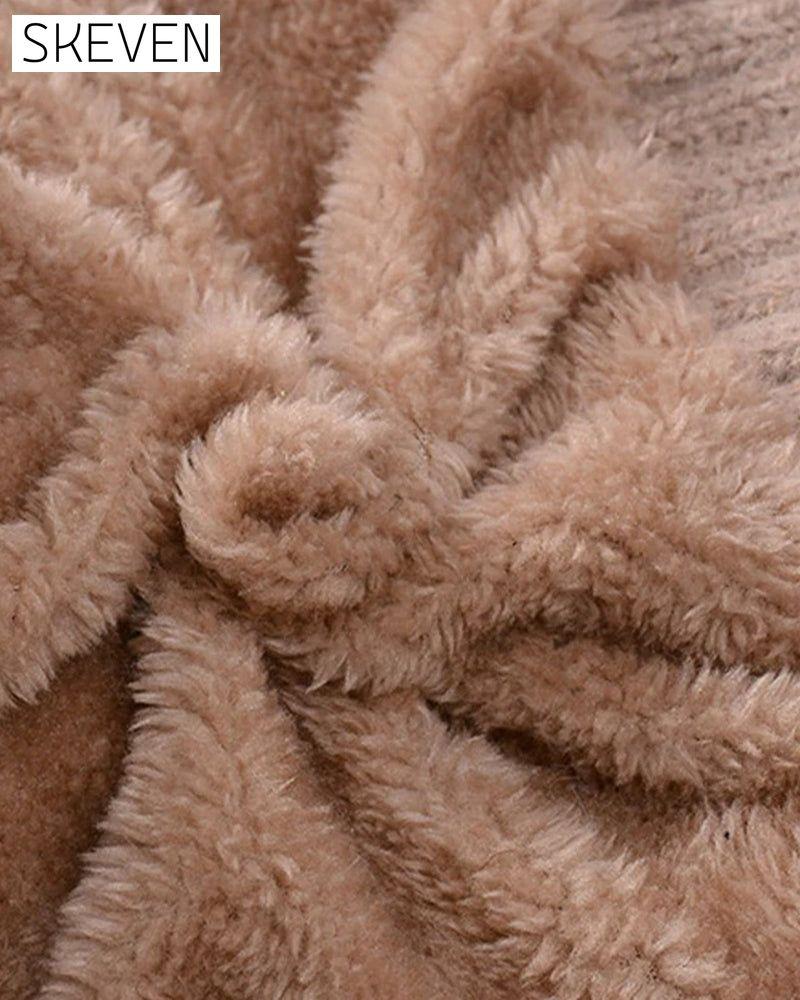 🔥Stylische, dicke Strickmütze für den Winter – mit warmem Gesichtsschutz und Schal🧣