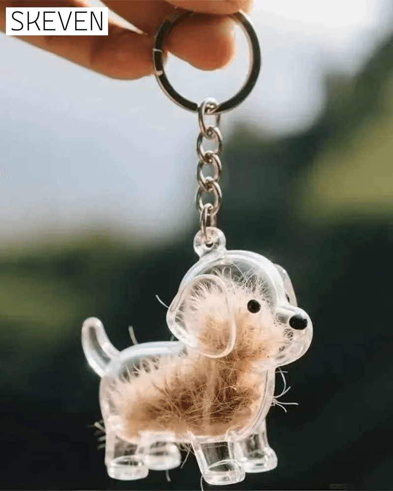 Dog Hair Keepsake Keychain - Memory Capsule Pendant