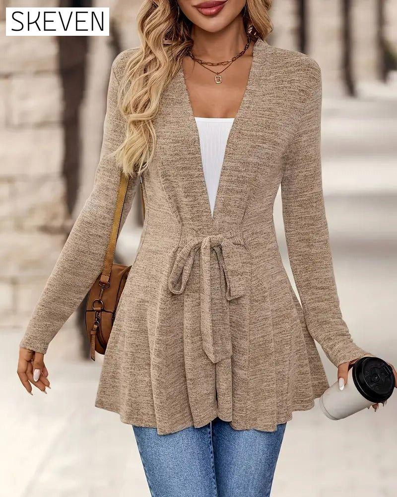 Lässiger, einfarbiger Cardigan mit langen Ärmeln