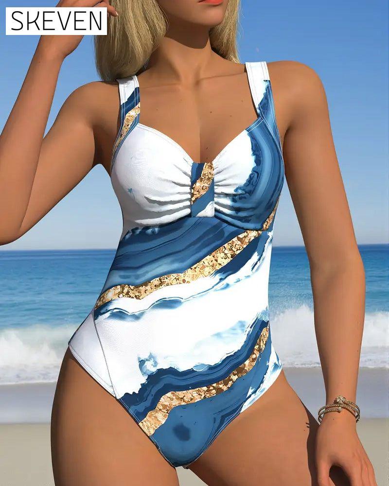 One Piece Printed Bikini