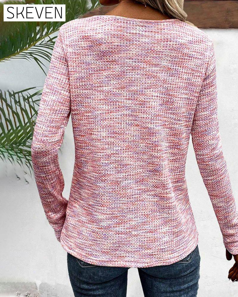 V-neck buttoned casual top