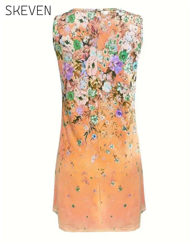 Printed Casual Sleeveless Dress