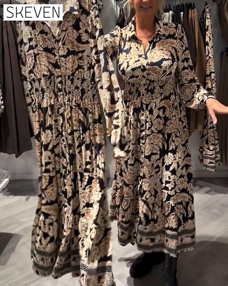 Robe à revers imprimé