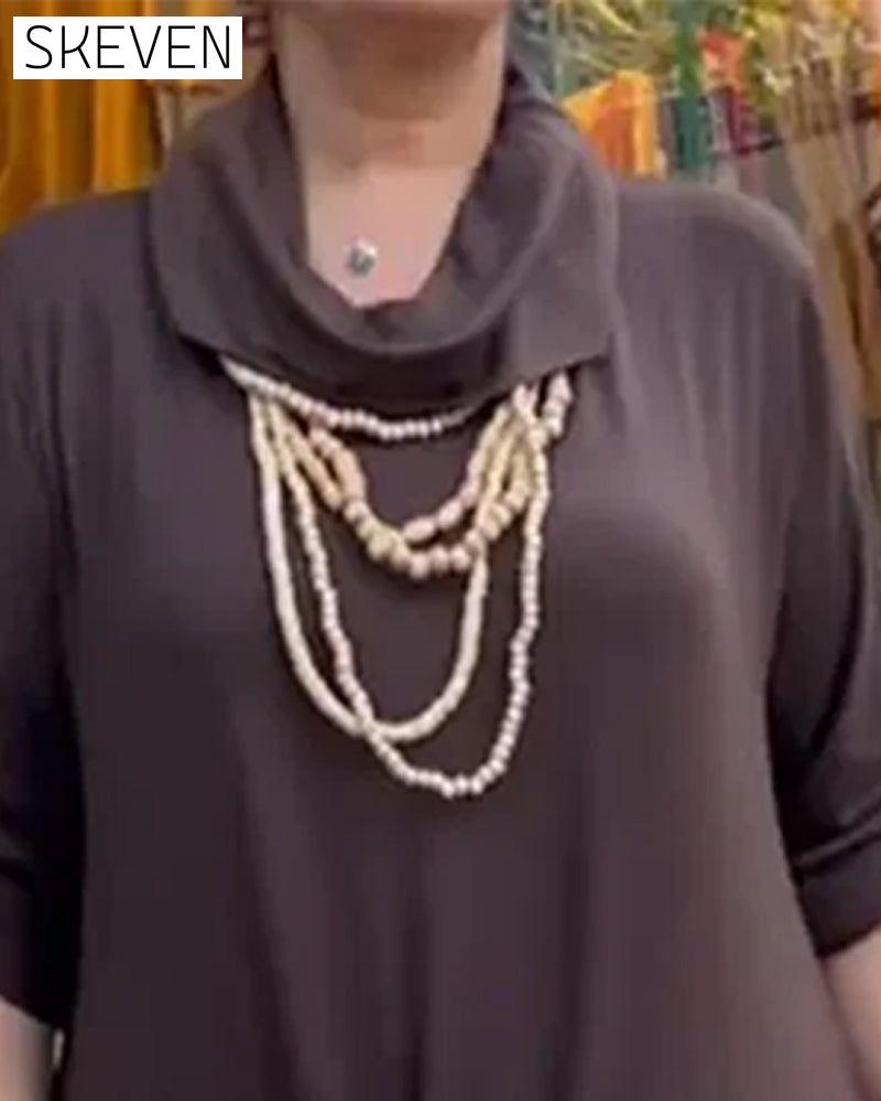 Robe tendance ample à col montant