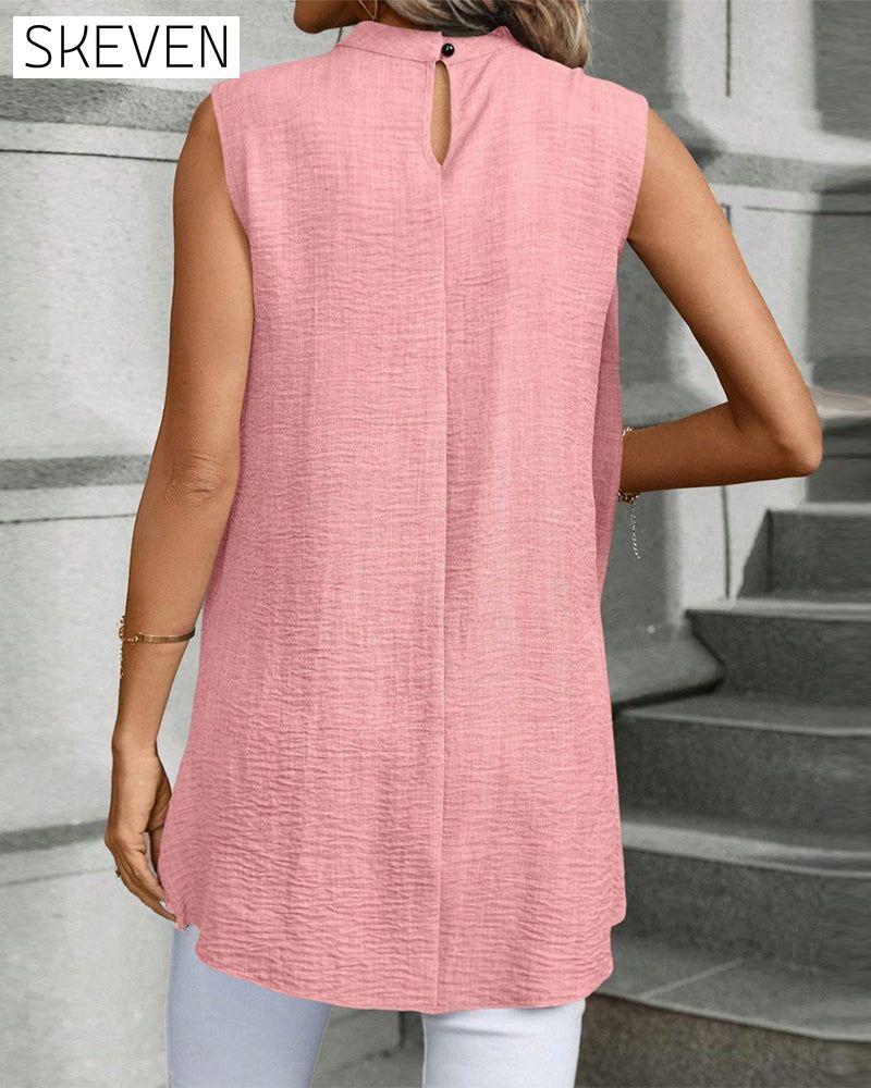 Elegant solid color sleeveless top