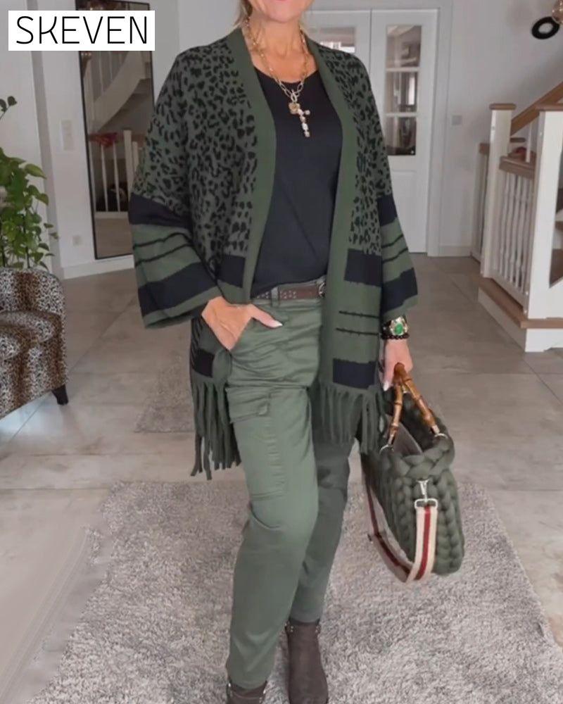 Leopard Print Long Sleeve Cardigan