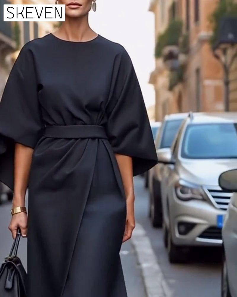 Elegantes Kleid mit Laternenärmeln und Gürtel