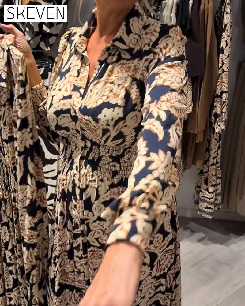 Robe à revers imprimé