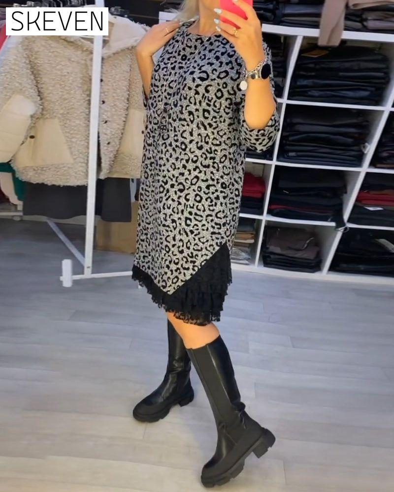 Leopard print slimming dress