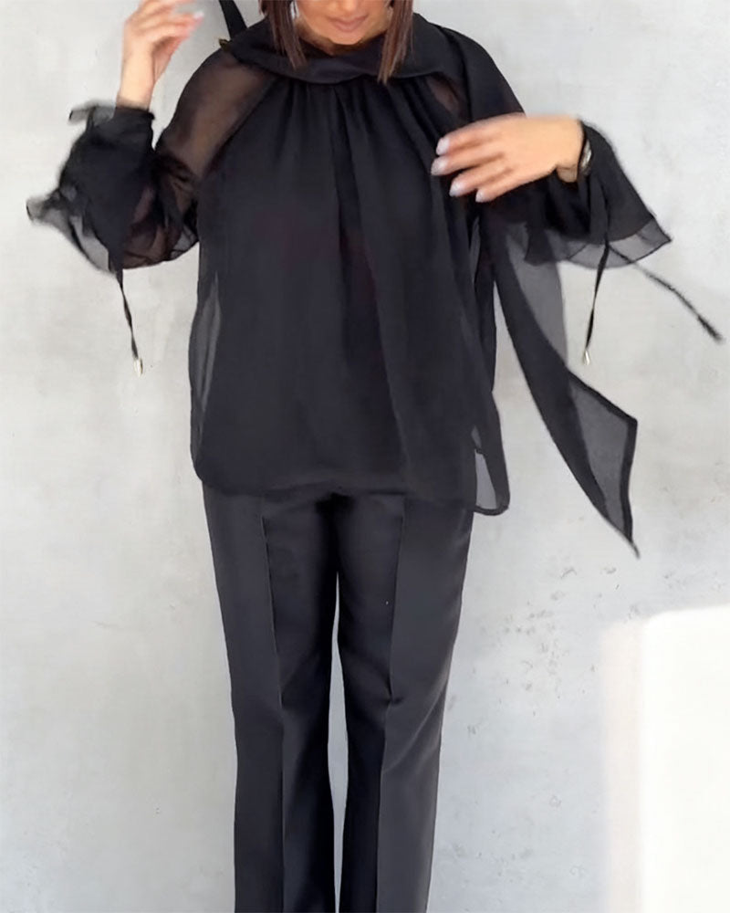 Mesh Splicing Elegant Blouse