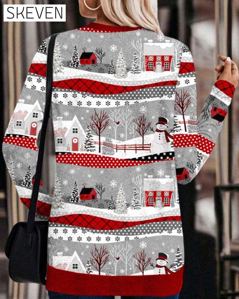Christmas print cross sweatshirt 2023 f/w 23BF christmas Clothes spring sweatshirts