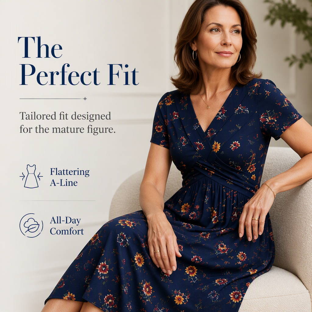 👗Women's V-Neck Floral Print Dress with Twist Waist