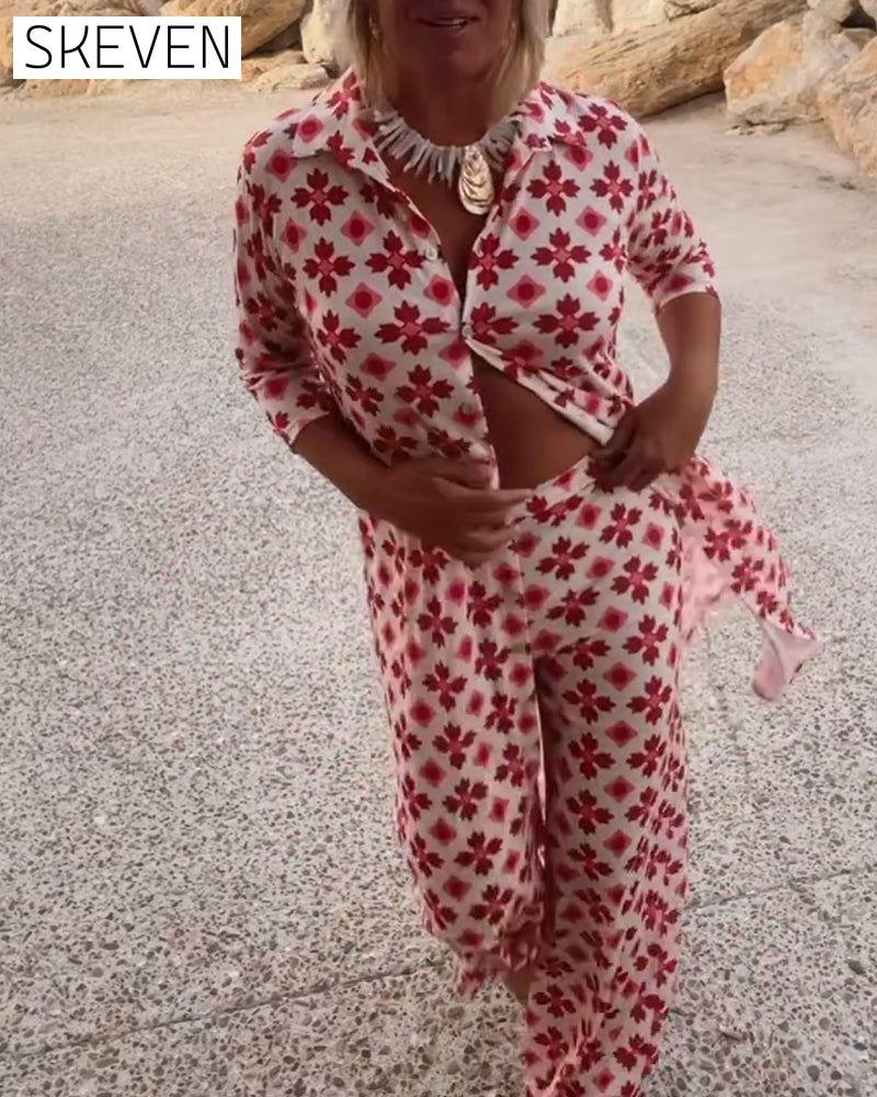 Fashion print two piece set
