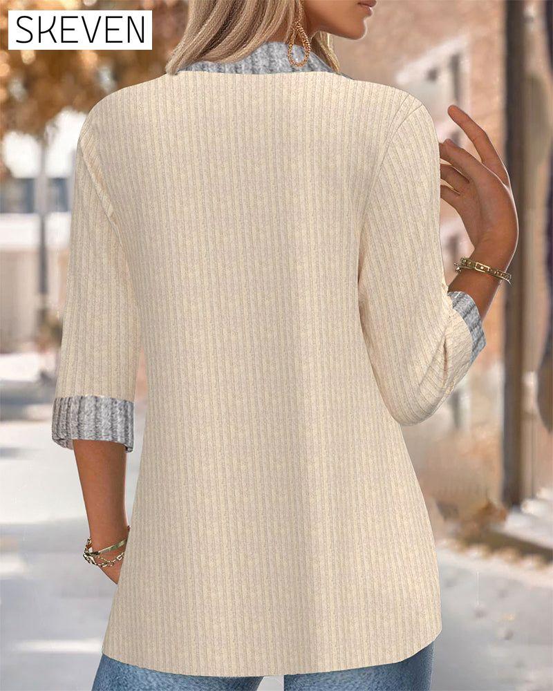 Lapel Long-Sleeved Top