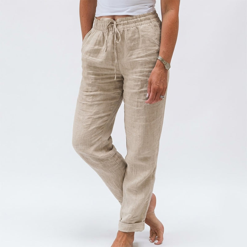 🌸Women's Elastic Waist Cotton Linen Casual Pants