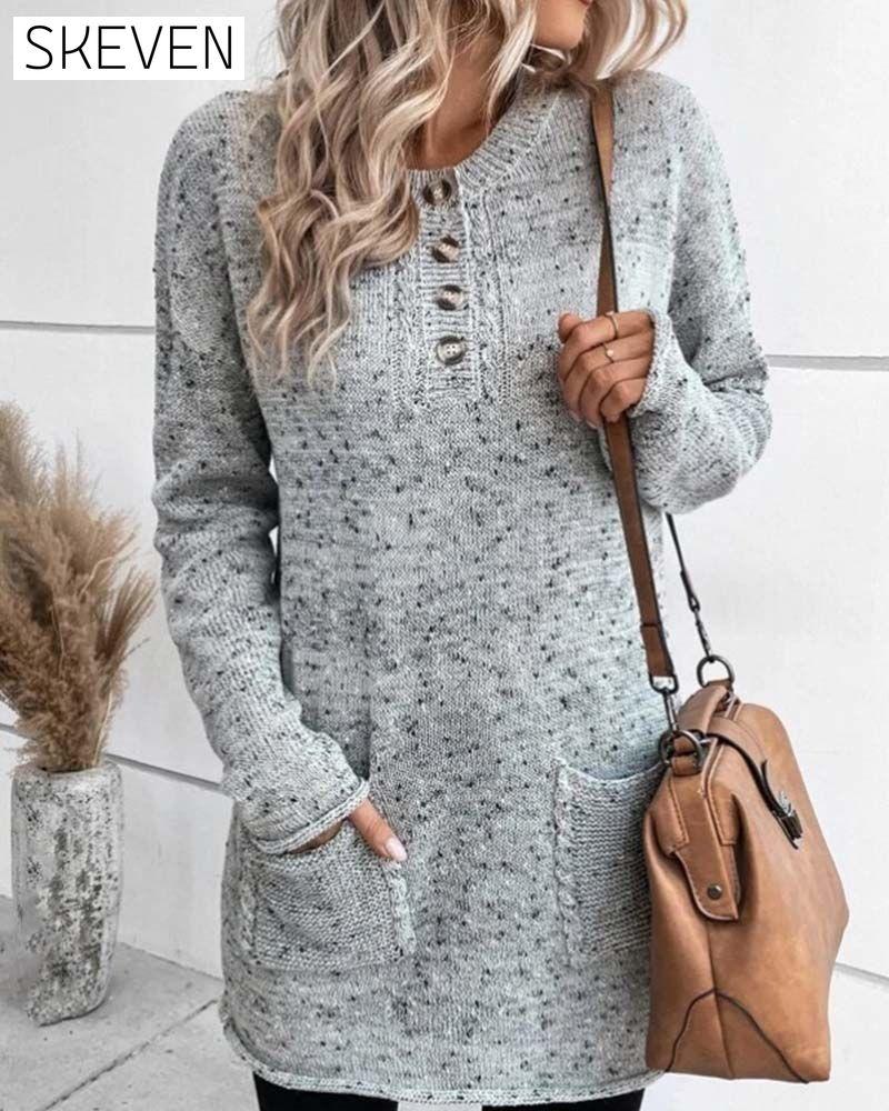 Drop Shoulder Pocket Patched Sweater 2023 f/w 23BF clothes SALE spring Sweaters sweaters & cardigans Tops/Blouses