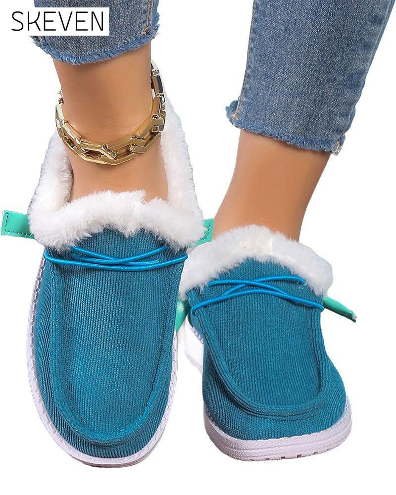 dicke, warme Baumwollschuhe in Unifarben