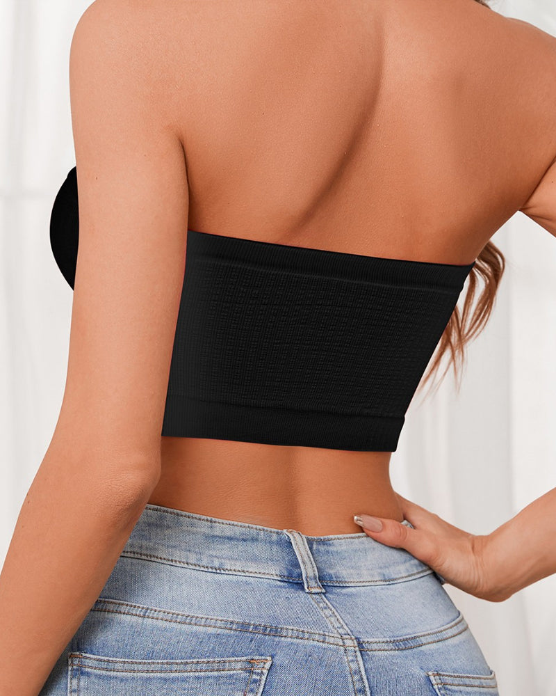 Strapless Solid Color Bandeau Lingerie