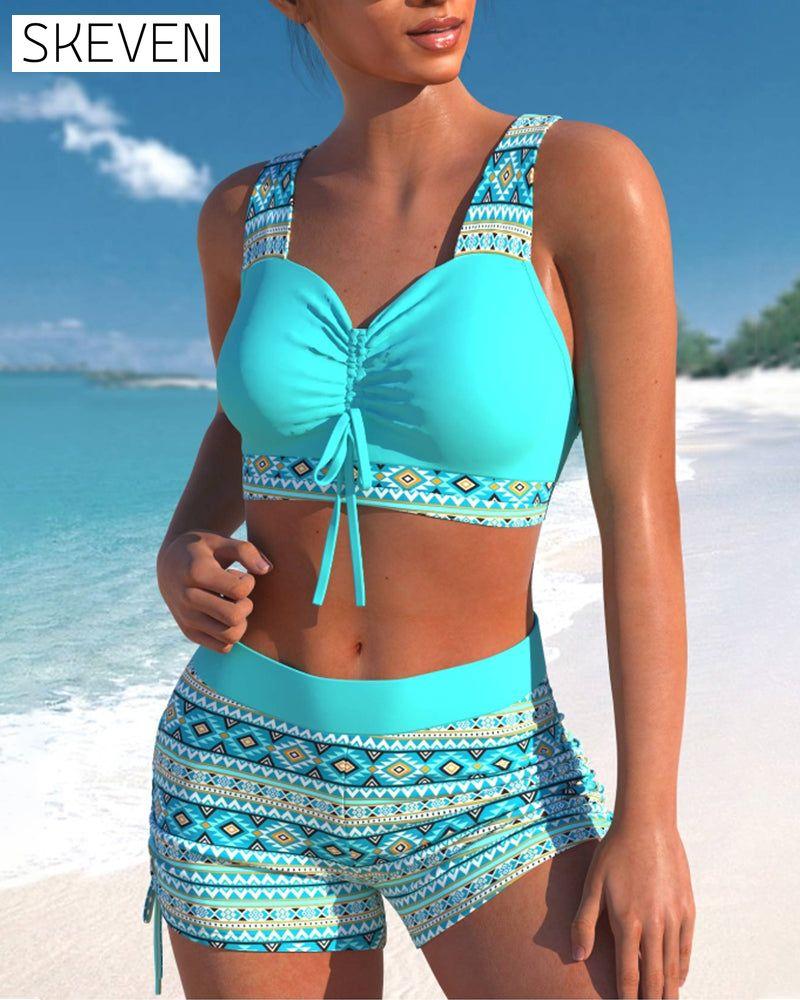 ensemble bikini short imprimé
