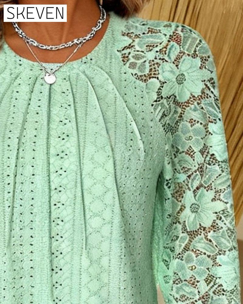 Blouse élégante unie à découpes