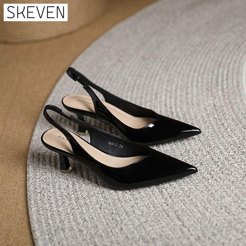 einfarbige, elegante, spitze High Heels