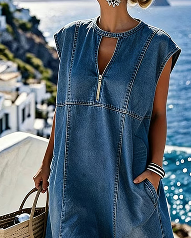 Casual Sleeveless Shift Dress