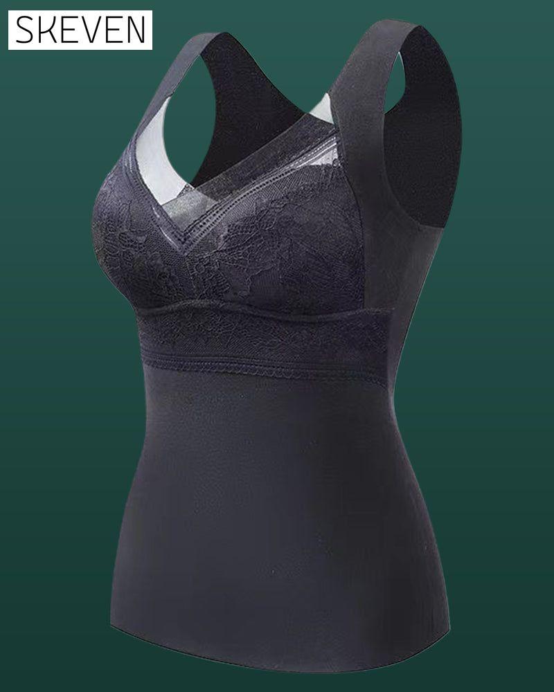 Lace Thermal Vest With Chest Pad Underwear
