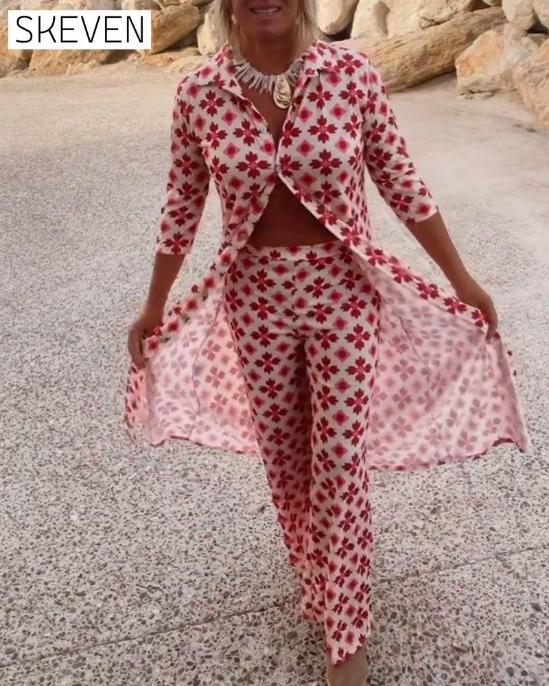 Fashion print two piece set